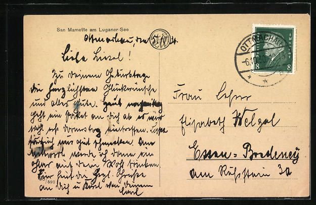 Cartoline postali: San Mamette, Ortsansicht mit Luganer See – Usato da Berlin venduto da bartko-reher 1
