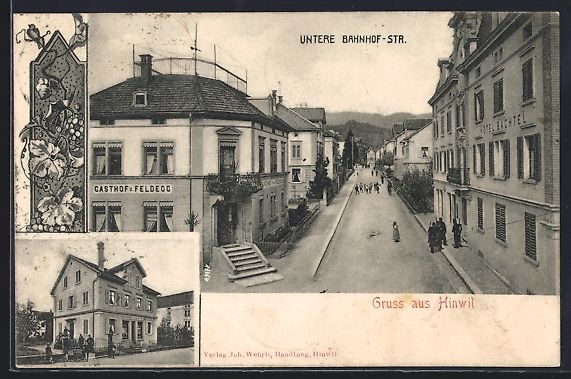 Ansichtskarten: Hinwil, Untere Bahnhof-Strasse mit Gasth – Gebraucht aus Berlin von bartko-reher
