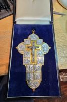 Stationskreuz Arma Christi versilbert/vergoldet 18,5 cm
