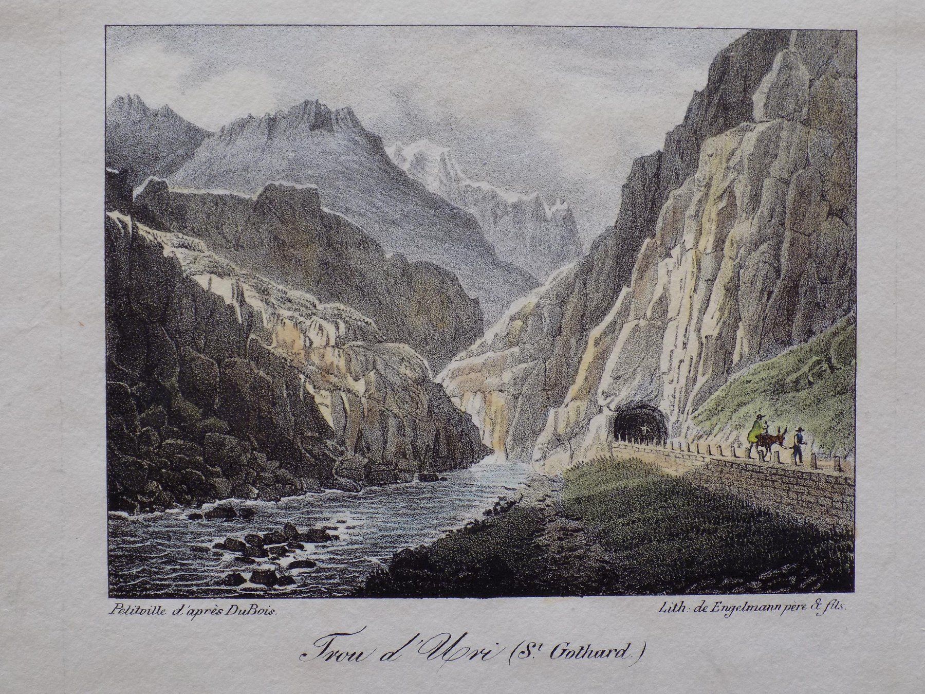 Incisioni: Tour d'Uri Urnerloch Lithographie – Usato da Risch venduto da Antikfee 1