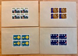 4x Viererblock Sondermarken 29.05.68 auf Couverts