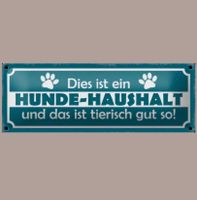 🔥 HUNDE-HAUSHALT Blechschild 💚 27x10cm OVP 🔥