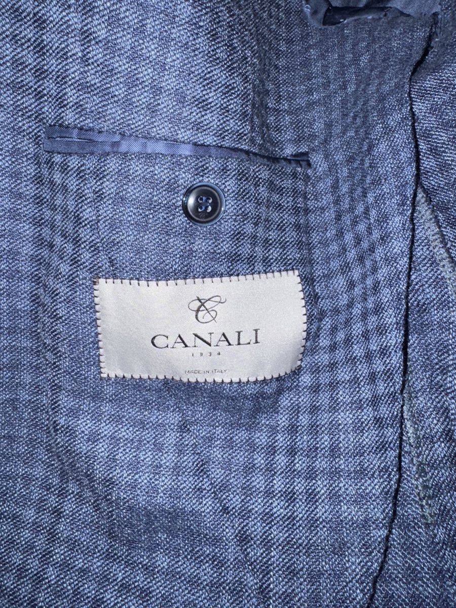 Giacche: Canali blazer blue pattern wool blend size 58 good condition – Usato da St-Gingolph venduto da sve_6kzl 3