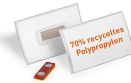 10Stk. neue Namensschild CLICK FOLD rPP 54x90 mm mit Magnet