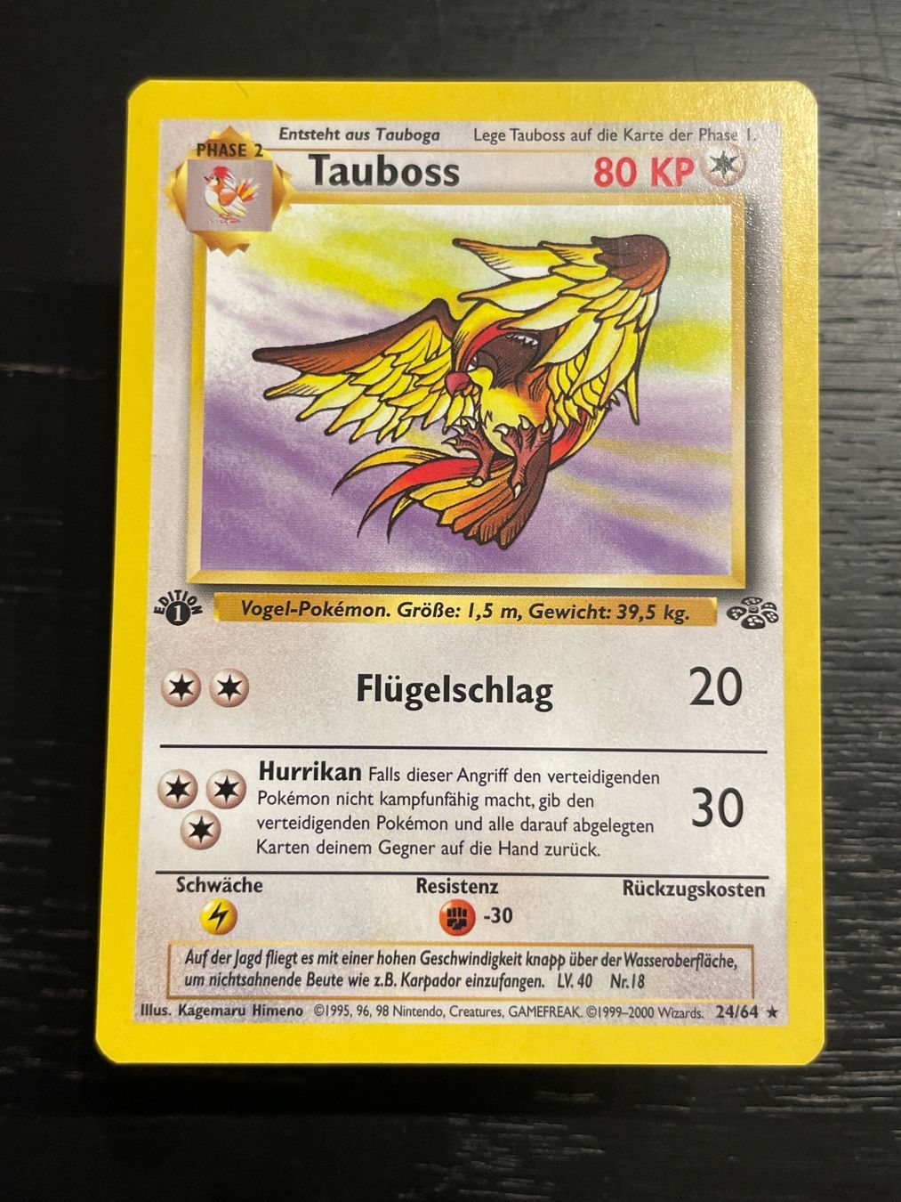 Pokémon Sammelbilder & Trading cards: Pokemon Tauboss 24/64 jungle 1. edition – Gebraucht aus Hugelshofen von Suimosa