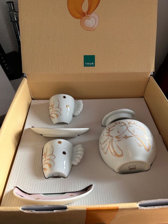 Thun Casa Set 2 Espressotassen mit Zuckerdose Angel Gold Kaufen auf