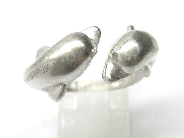 Anelli: Vintage Ring Silber 925  2 x Delfin Gr. 61 – Usato da Ermatingen venduto da Decovin 2