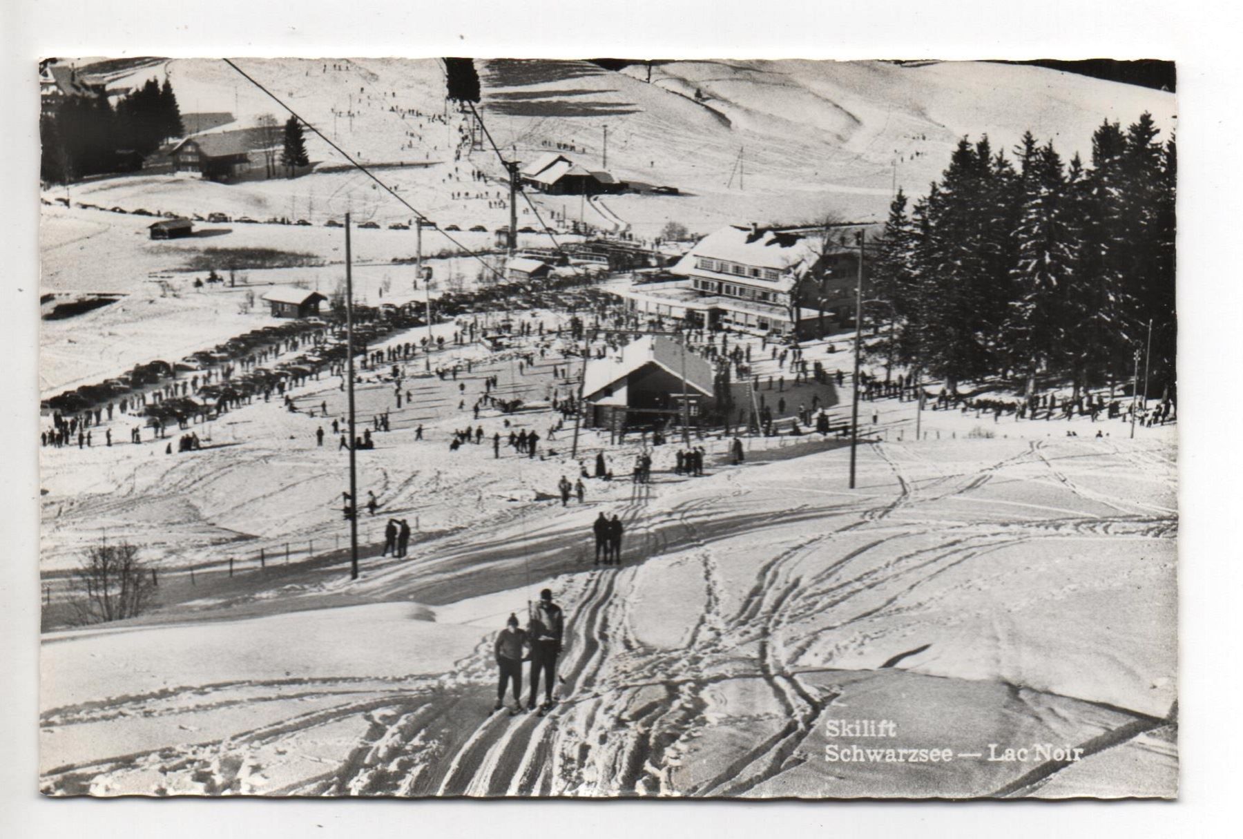 Cartoline postali: SCHWARZSEE LAC NOIR Skilift – Usato da Jona venduto da philajona