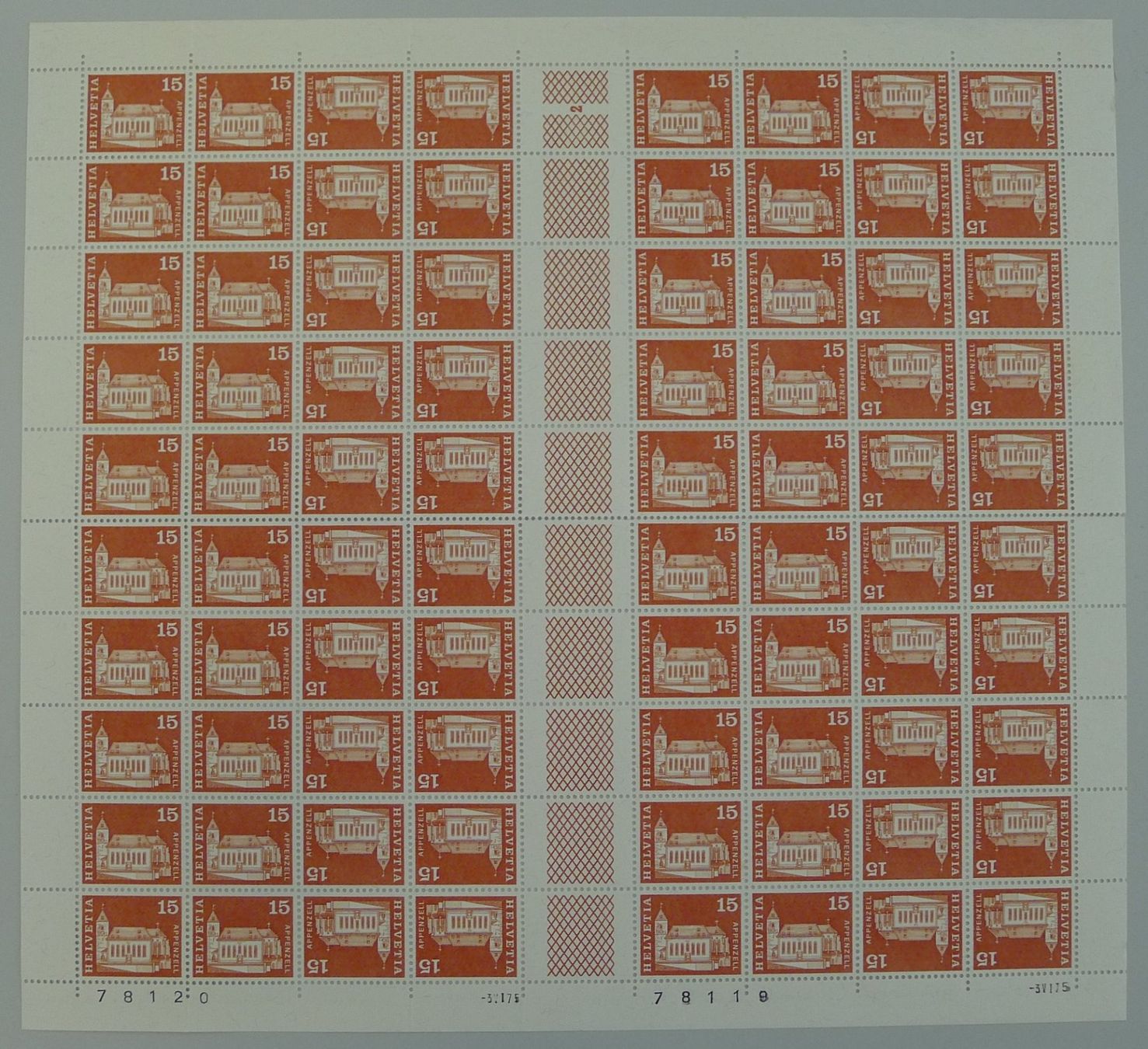 Tutti i francobolli: 1973, S70/K52 kompletter Bogen postfrisch **. – Usato da Sursee venduto da Luzernerraute