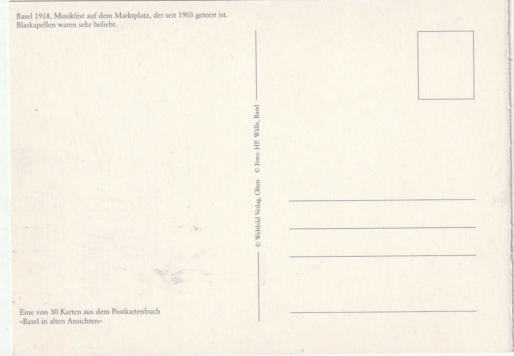 Cartoline postali: Basel Musikfest 1918 – Usato da Lumbrein venduto da made02 1