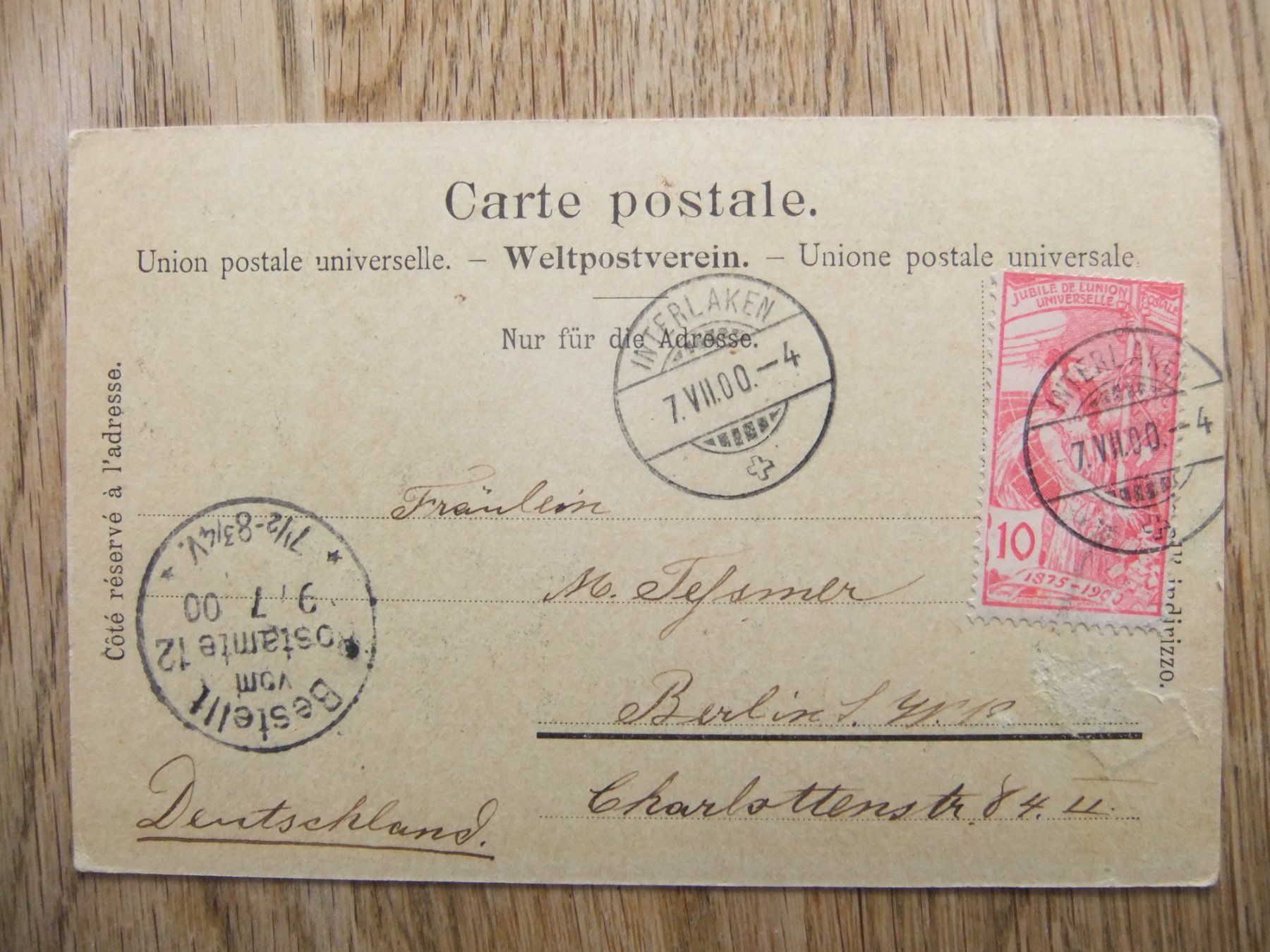 Cartoline postali: Lithografie Gruss aus Gletsch 7.7.1900 – Usato da St. Niklaus VS venduto da wunschlos54 1