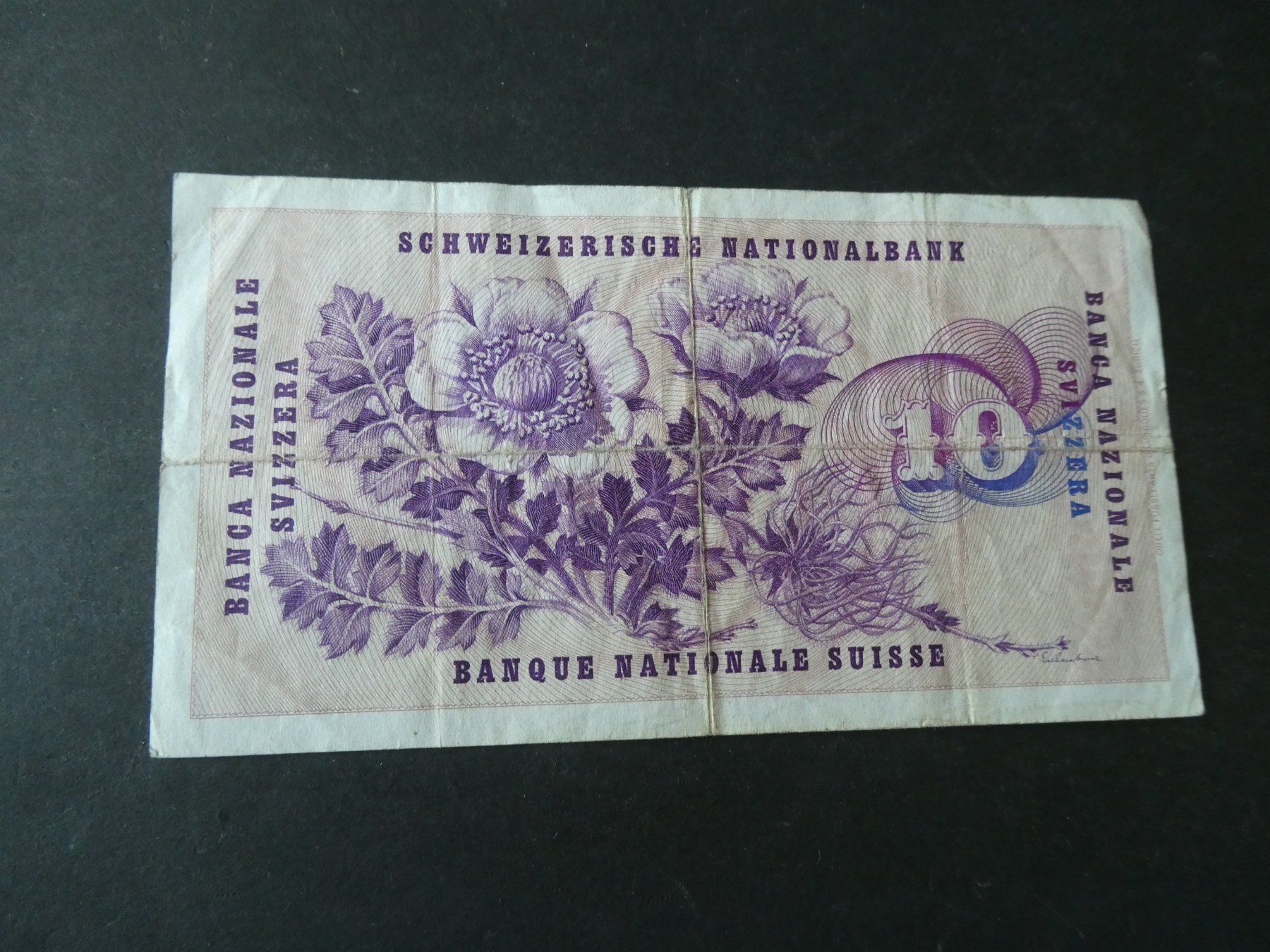 Billets de banque: Schweiz 1969, 10 Franken – D'occasion à Hinterforst par Rohusri 1