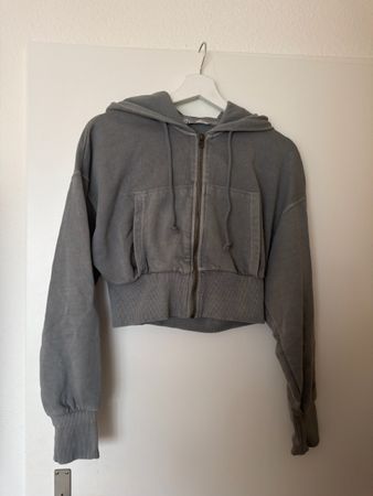 Cropped Hoodie mit Reissverschluss S