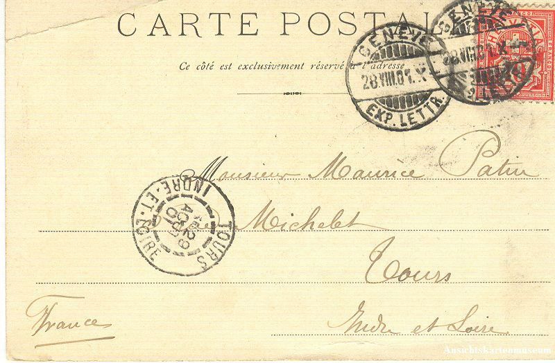 Cartoline postali: Saint-Gingolph - am See + 1901 – Usato da Emmenbrücke venduto da teestube 1