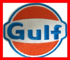 Badge Aufnäher Gulf Tuning Öl Oel 80er Retro Öl Motorsport