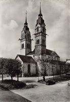 Winterthur, Stadtkirche mit Oldtimer, um 1935-40