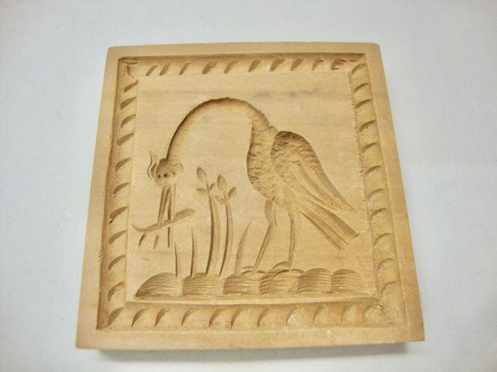 Antike Springerle Model Backmodel Storch Gebäckform Holz... (Gebraucht ...