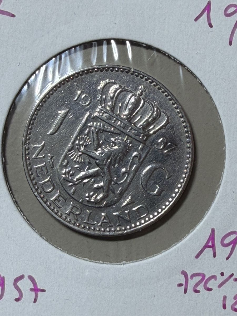 Tutti le monete: Pays-Bas - 1 gulden - 1957 - AG  – Usato da Payerne venduto da Mike1682