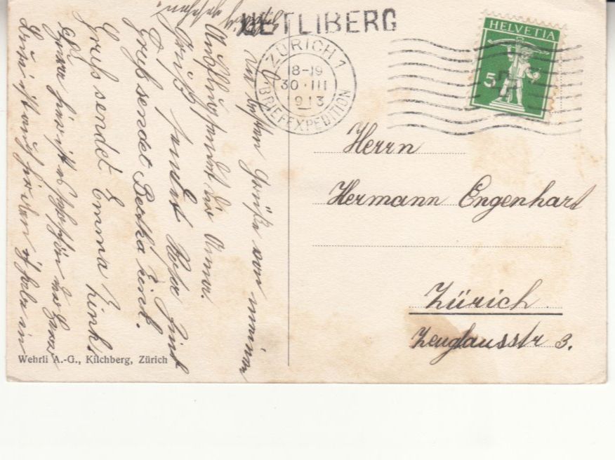 Cartoline postali: Uetliberg Leiterli 1913 mit Stabstempel – Usato da Bürglen TG venduto da StampGraf 1