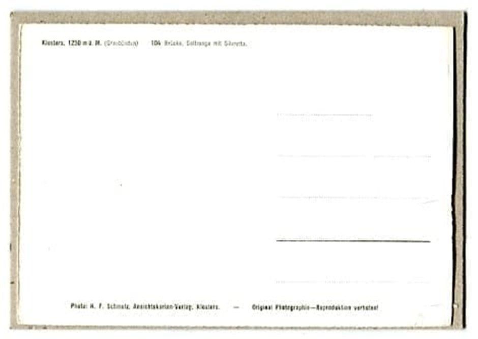 Ansichtskarten: Klosters, Selfranga mit Silvretta – Gebraucht aus Ottikon b.Kemptth. von Neptun1974 1