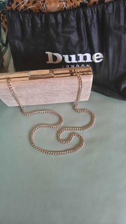 Abendclutch, Gold-Kroko, mit Kettchen, Neuwertig!