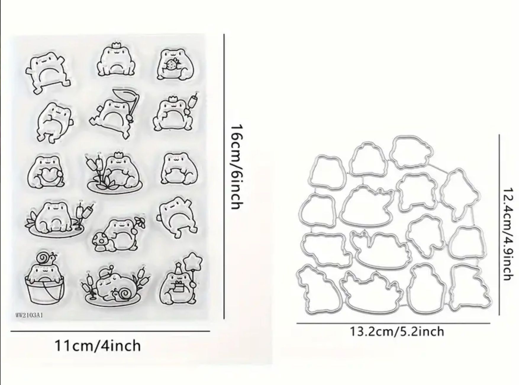 Schablonen: Frösche - Stanzschablone und Silikonstempel – Neu und originalverpackt aus Frenkendorf von jazzplatten 1