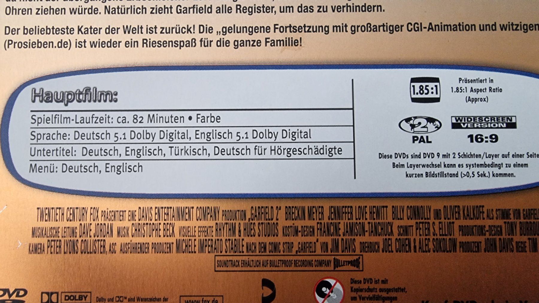 Tutti i DVDs: DVD Garfield 1&2 Steelbook – Usato da Oetwil am See venduto da fineli2 3