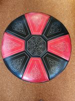 Rundes Pouf Hocker mit orientalischem Muster - Rot/Schwarz