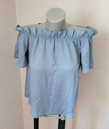 NEU Blusen Shirt Gr. XS/S Boho Romance Carmen Stil hellblau