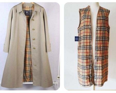 BURBERRY Mantel Trenchcoat Gehrock +Novacheck Wool Futter 42