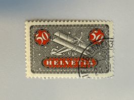 1923 Flugpost 50Rp glatt ZNr, F9, gestempelt