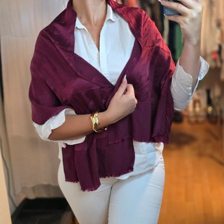 Seidenschal 100% Seide Made in Italy Bordeaux 150x41