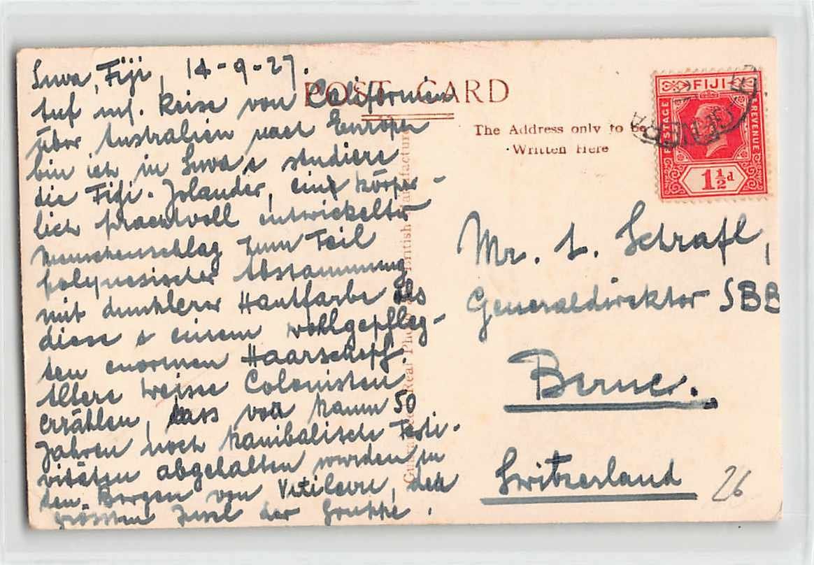 Ansichtskarten: SPEARING FISH - native FIJI 1927 old Postcard – Gebraucht aus Lufingen von TopAnsichtskarten 1