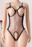Sexy trasparente body- Lurex-aperto tra le gambe- M/L-nuovo
