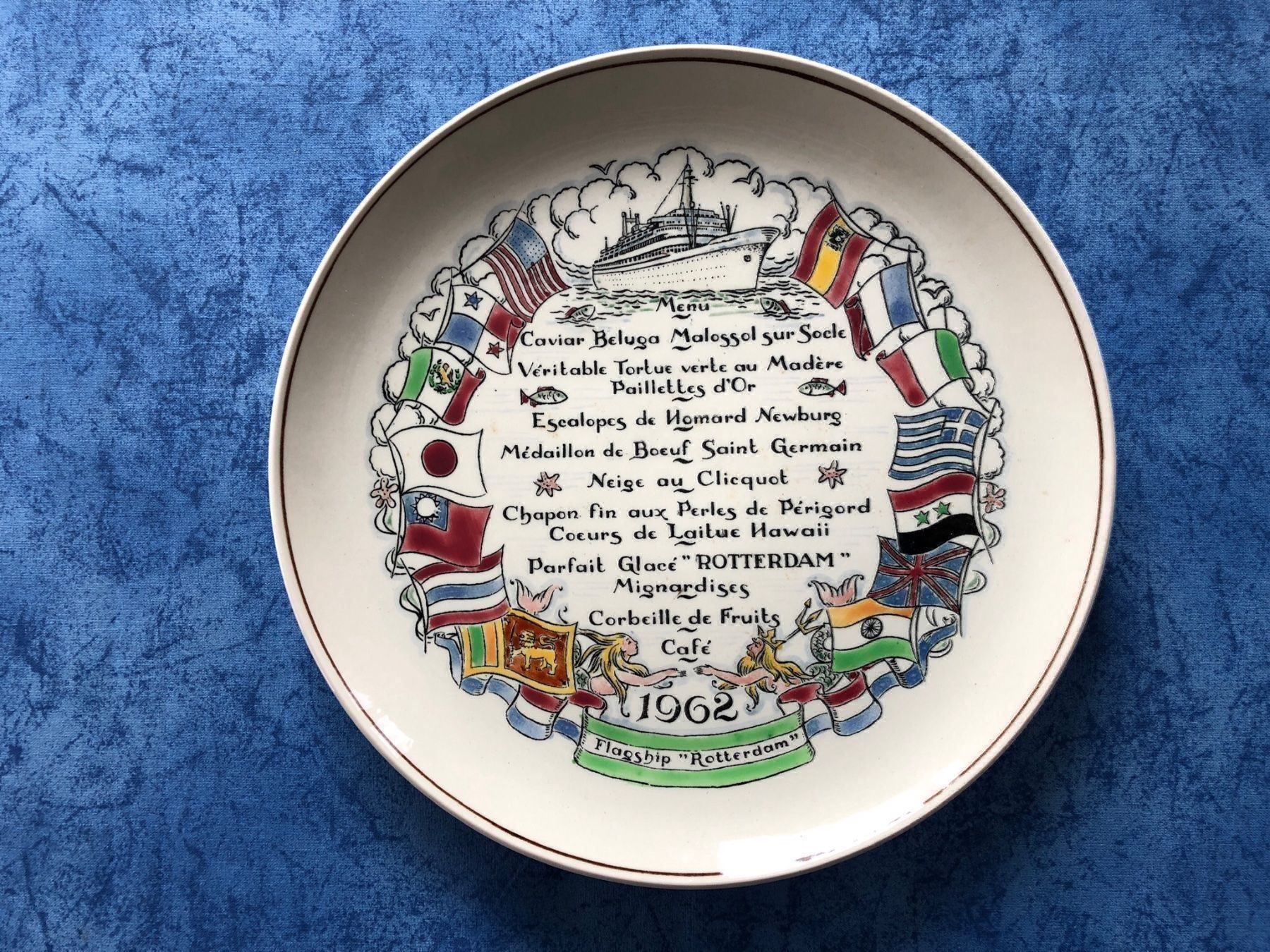 Piatti: Souvenir Teller Dampfer SS Rotterdam der HAL – Usato da Steffisburg venduto da bwt56 1