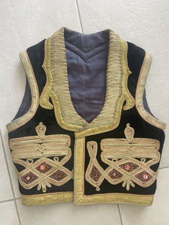 Weste Samt schwarz Gold Stickerei- Hendriks - ottoman 60s
