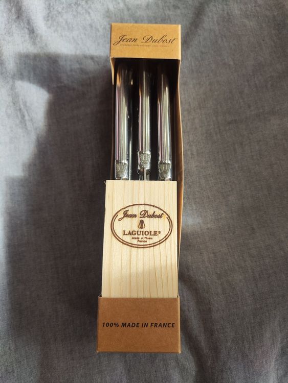 Jean Dubost Steakmesser Set – 4 Stück Mit Kupferbeschichtung, Gezahnte Edelstahlklingen