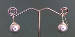 Ohr Ringe, Hänger 925 Silber mit synthetischen Perlen