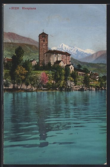Cartes postales: AK Rivapiana, Uferpartie mit Kirche – D'occasion à Berlin par bartko-reher