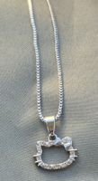 Collana Hello Kitty con ciondolo strass + scatola e sacco