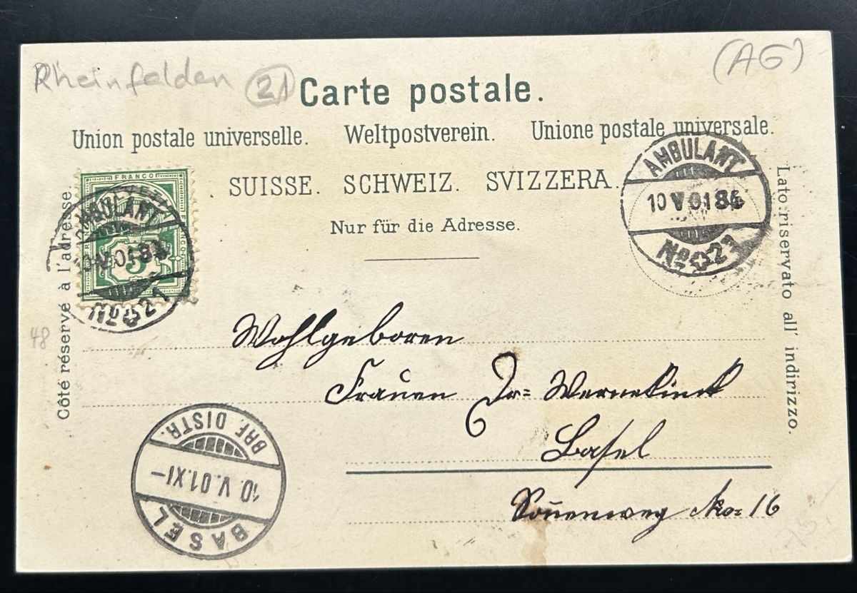 Cartoline postali: Gruss aus Rheinfelden Litho  – Usato da Horw venduto da Tellbub 1