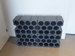 Styropor Flaschenregal 4 Elemente schwarz stapelbar