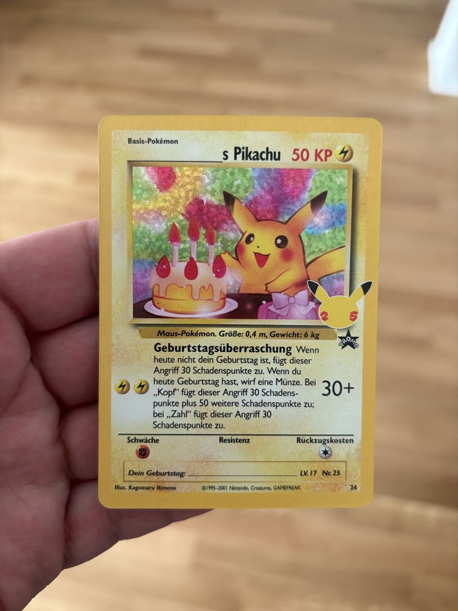 Pokémon Carte collezionabili: Pokémon Celebration Pikachu Geburtstagskarte – Nuovo (secondo la descrizione) da Inwil venduto da ste_roma