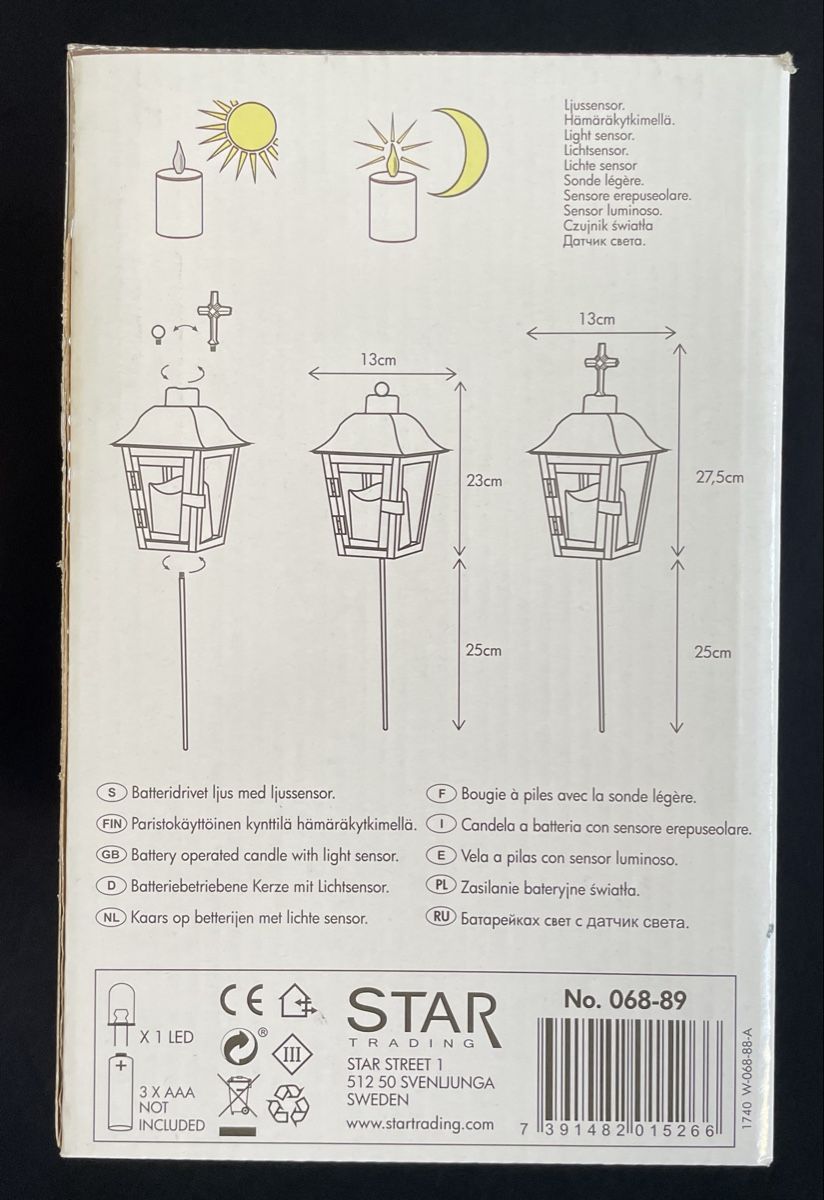 Lanterne: Grablaterne - NEU - schwarz - mit LED Kerze – Nuovo e nell'imballaggio originale da Wohlen AG venduto da pinkyandgreeny 2