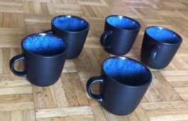 5 Becher SÄNGER Villa Collection matt schwarz gebraucht