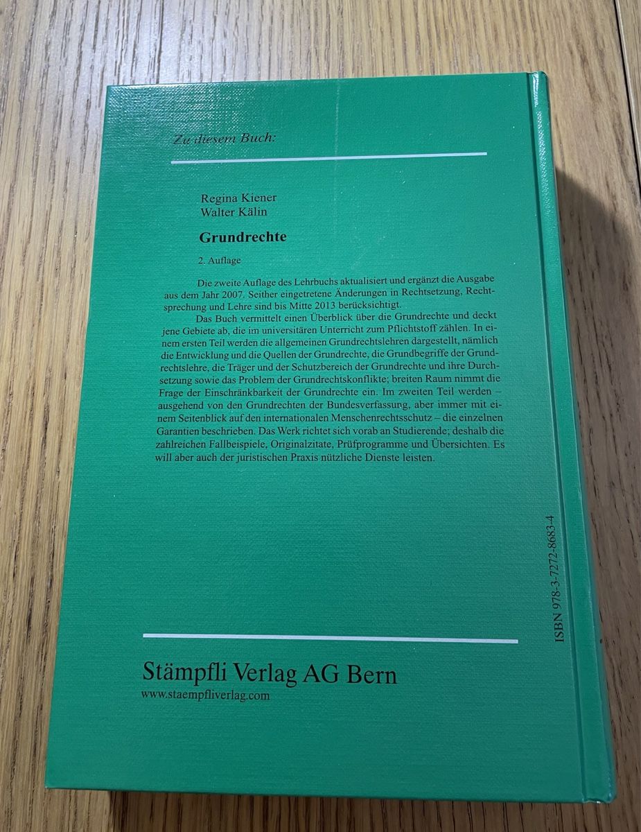 Libri: Grundrechte Kiener Kälin – Usato da Baden venduto da Goldbaum 1