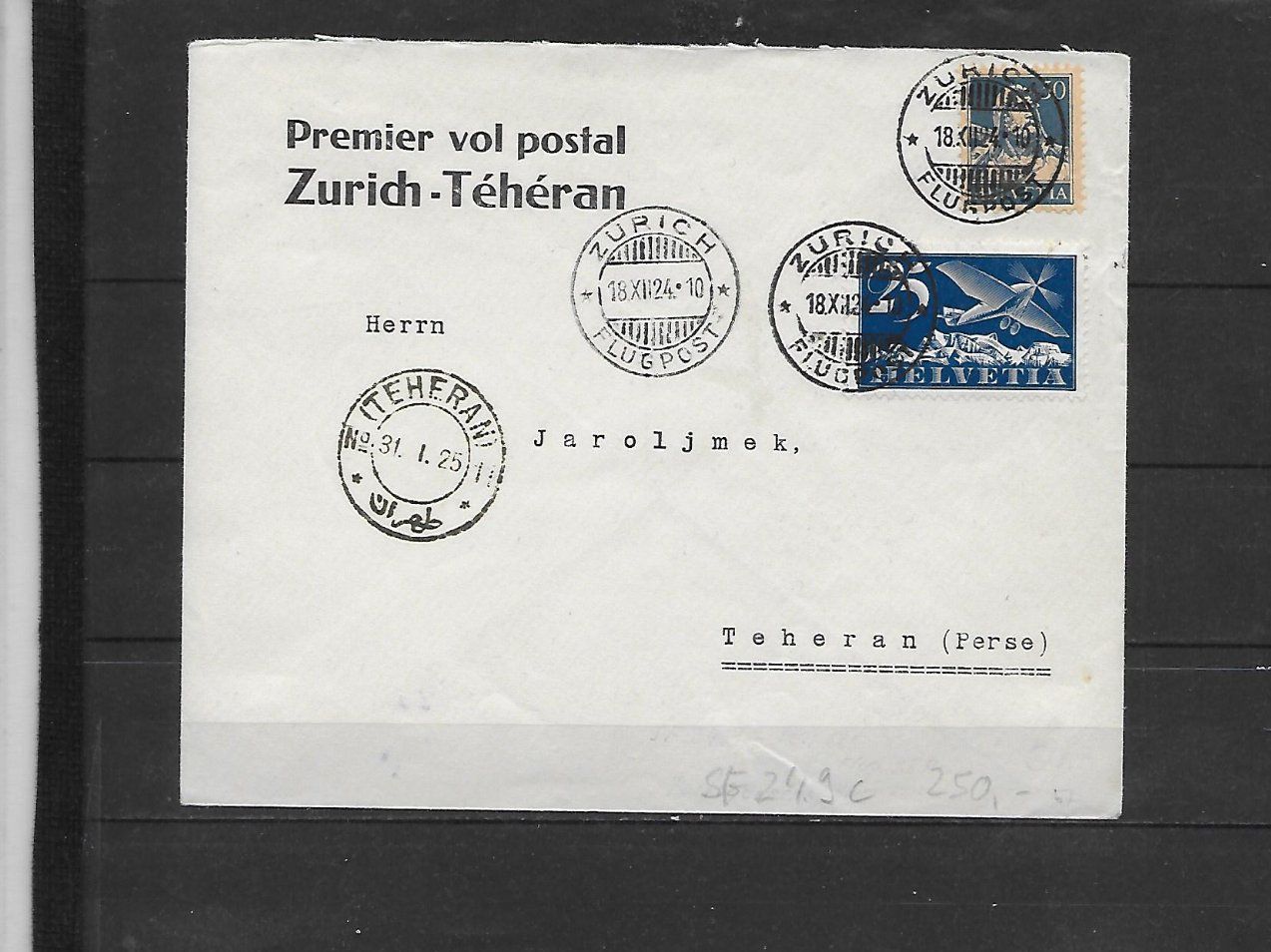 Tutti i francobolli: SF 1924 SF 24.9c Kat: CHF 250.- – Usato da Basel venduto da Ilp