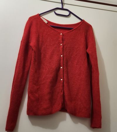 cardigan Sézane rouge mohair alpaga taille S