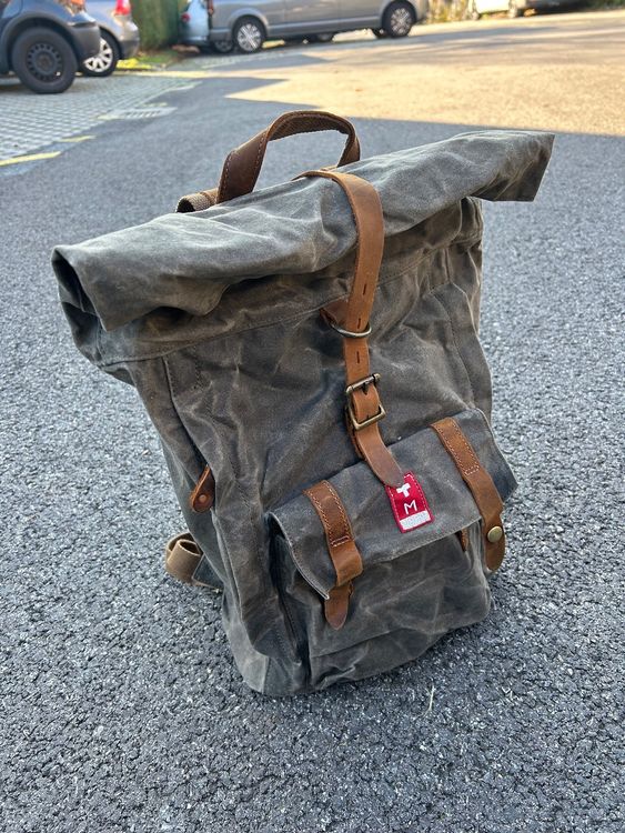 Sac à Dos Vintage Armée Suisse - Toile Et Cuir Années 40-50 - Rare - Occasion Fonctionnel