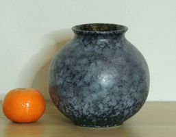 Vase boule en céramique mouchetée bleue, Ruscha 812-1, 1960s
